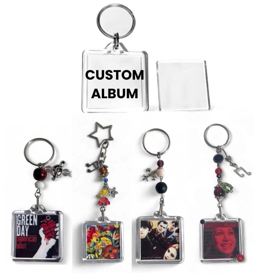 Handmade Album Cover Keychain: Music Lover Gift, Customisable