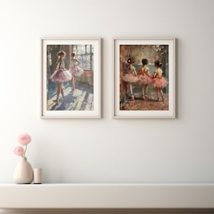 Ballerina Art Print Set | Soft Pink Ballet Studio Decor (Digital Download)