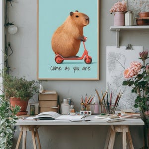 Capybara Print Office Decor