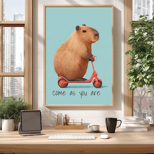 Capybara Print Office Decor