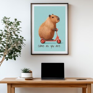Capybara Print Office Decor