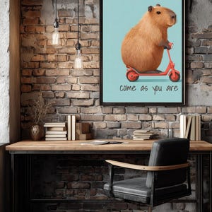 Capybara Print Office Decor