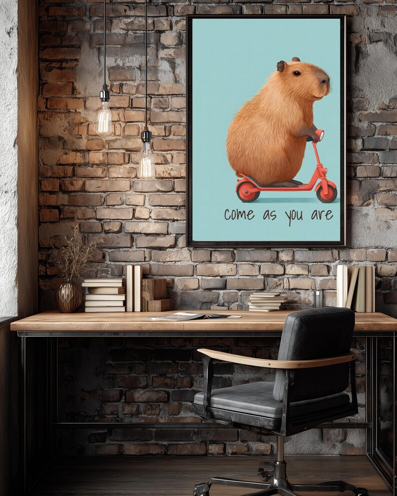 Capybara Print Office Decor