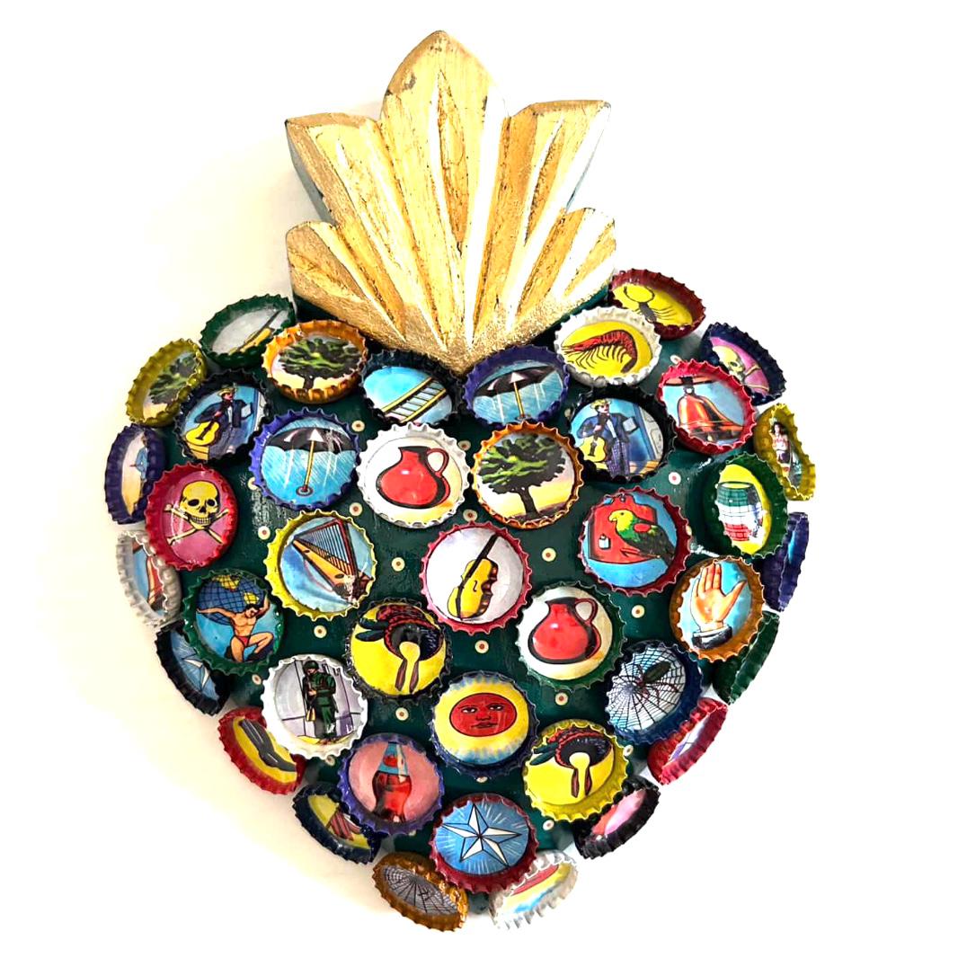Loteria Corcholatas - Sacred Heart, Mexican Folk Art, Flores Ex