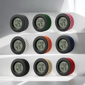 Higrómetro magnético con marco – temperatura y humedad – marco con imanes integrados invisibles – diseño elegante