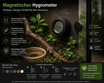 Magnetisches Hygrometer für Terrarium und Gewächshaus