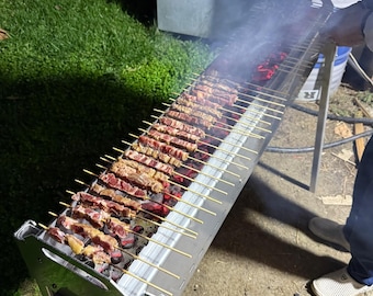 Arrosticini BBQ Grill – DXF + STEP-bestanden + Vouw- en montagehandleiding | Lasergesneden barbecueplannen