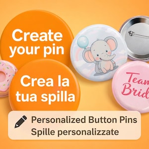 Insignia personalizada – Botón personalizado | Pines personalizables | Rock, eventos, regalos de fiesta