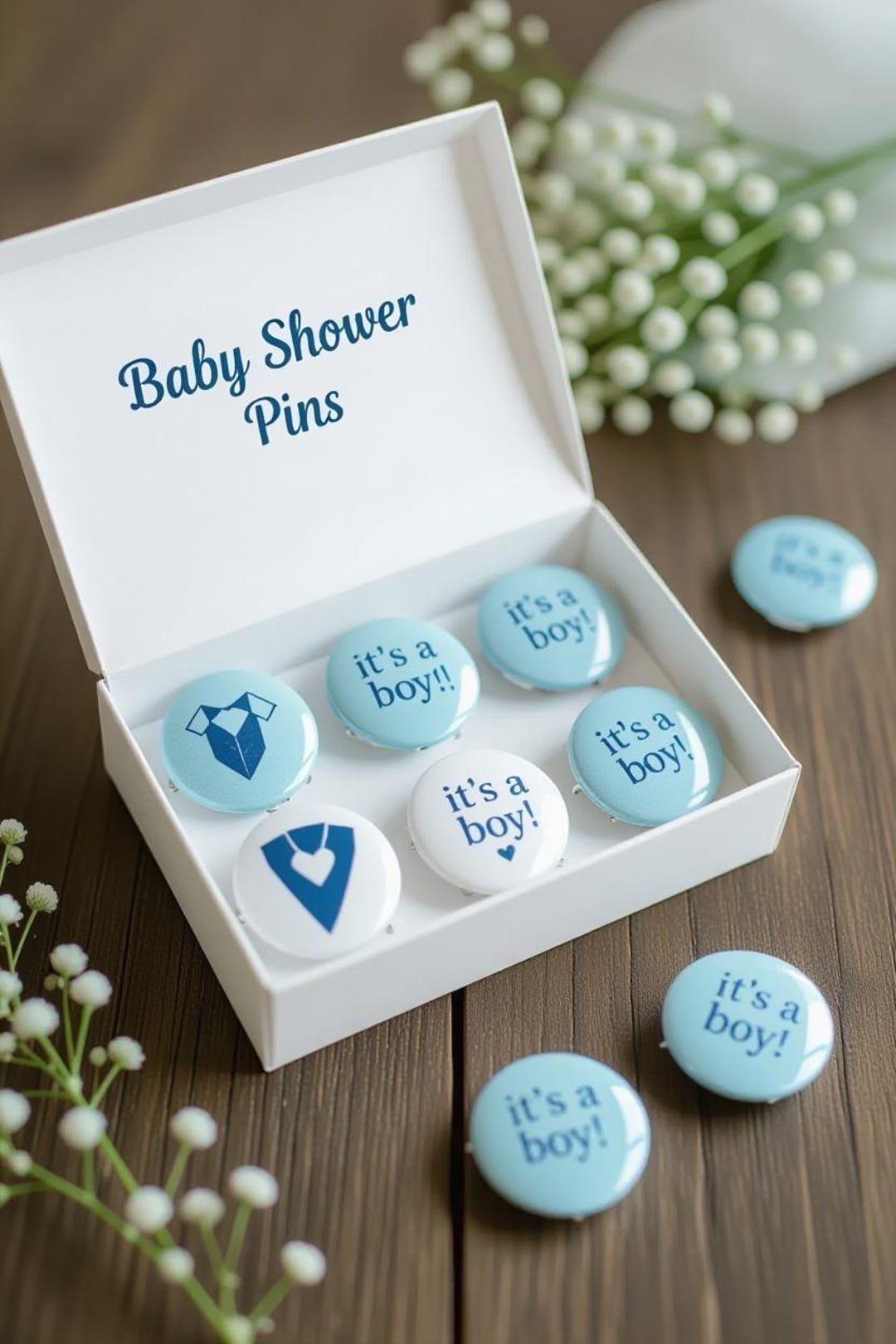 Pin Beby Baby Shower Pins Set – It's a Boy – Personalized Souvenirs With Name ...