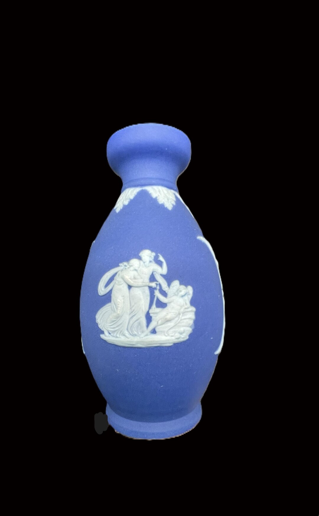 ヴィンテージ ウェッジウッド スタイル ジャスパーウェア 花瓶：ブルー