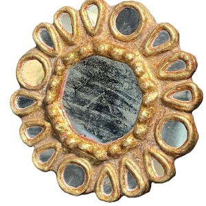 Handmade Peruvian Reverse‑Painted 7" Accent Mirror