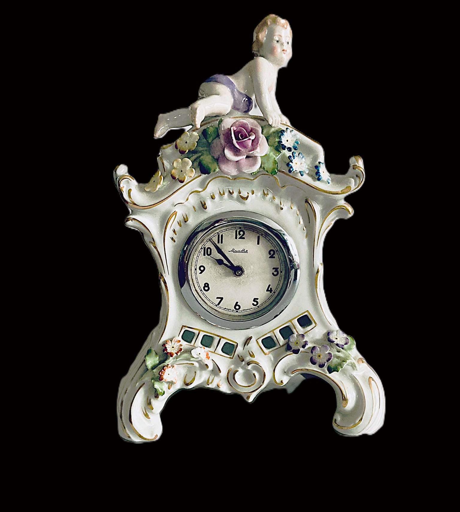Sandizell Dresden ヴィンテージマントル時計　フローラル Sandizell Dresden ヴィンテージマントル時計 フローラル 美術品