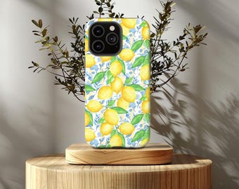 Lemon Phone Case, Fruit Phone Case, Lemons, Lemon Coquette Phone Case, Mag Safe, Tough Phone Case, Coquette Phone Case, Yellow Phone Case