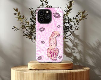 Custodia per telefono Cheetah, Cover per telefono Cheetah, Custodia per iPhone Cheetah, Custodia per telefono rosa, Cheetah, Custodia per telefono con animali, Custodia per telefono con stampa animalier, Custodia