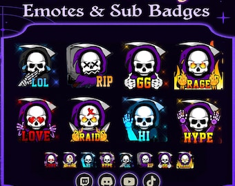 Emotes de la Parca / Emotes de Twitch / Parca / Emotes de la Parca para streamers / Paquete de emotes de Twitch / Emotes de suscriptores
