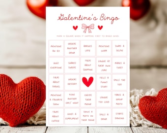 Editable Galentine’s Bingo Game, Valentine Party Bingo, Girls Night Printable