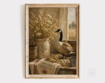 Canadian Goose Farmhouse Print, Rustic Country Wall Art