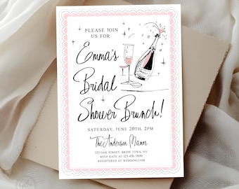 Retro Kitsch Bridal Shower Brunch Invitation, Cocktail Party Invite