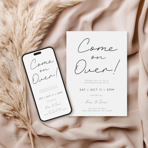 Housewarming Party Invite | Phone Evite + Printable 5x7 Template | Editable Corjl Digital Download
