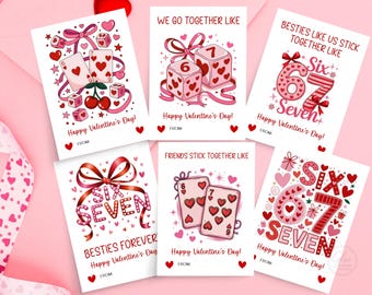 Six Seven Meme Valentine Cards, Kids Classroom Exchange (PDF)