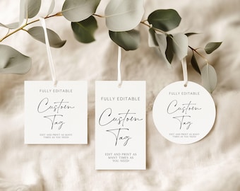 Editable Gift Tag Bundle – Square, Round & Rectangle Favor Tags Template