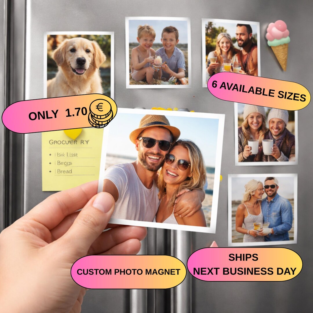 Custom Photo Magnets Personalized Fridge Gift Magnet - Etsy