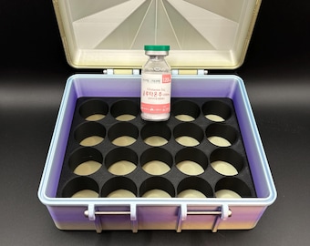 Pink Korean Glutathione Storage Box | Peptide Vial Holder | 3D Printed Organizer | Refrigerator Storage