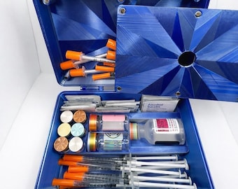 3D Printed Peptide Recon Kit Storage Box | Fits 6x 3ml + 2x 10ml + 30ml Hospira Bac + Prefilled Syringes + Alcohol Wipes + Lid Storage |