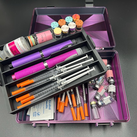 Peptide Storage Box for Hospira Bac Water | 10ml & 3ml Vials, 4 Pens or Prefilled Syringes