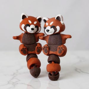 Flexi Rode Panda Fidget Toy | Magnetisch 3D-geprint en beweegbaar | Gemaakt in Duitsland