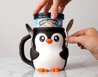 Penguin Ice Cream Cozy 473ml | 3D Printed Made in Germany | Ben & Jerry's