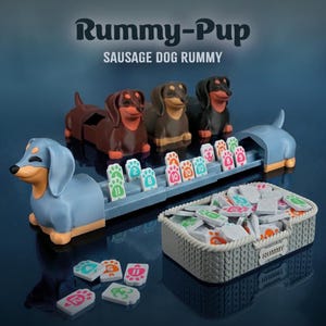 RummyPup Rummy Game 3D Printed Dog Tile Holder Organizer Board Game Gift Tabletop Accessory Desk Decor Made in Germany PLA Eco Friendly