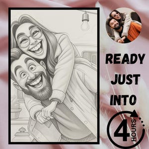 Personalized Caricature Portrait: Custom Sketch From Photo (Digital)