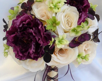purple and green wedding flowers royal purple wedding bouquet bridesmaid flower silk flower 17 piece set plum purple green ivory lily of angeles purple green bouquet etsy purple and green wedding flowers royal purple wedding bouquet bridesmaid flower silk flower 17 piece set plum purple green ivory lily of angeles purple green bouquet etsy