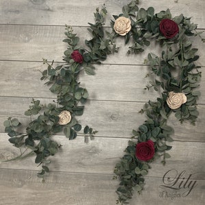 Eucalyptus Garland, Flower Garland, Floral Garland, Wedding Garland, Sola Flower Garland, Wooden Flower, Lily of Angeles
