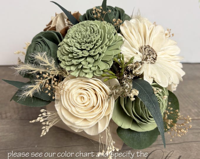 Wedding Centerpiece, Sola Flower, Wedding Flower, Wooden Flower, Sage, Eucalyptus, Decoration, Rustic, Boho, Lily of Angeles