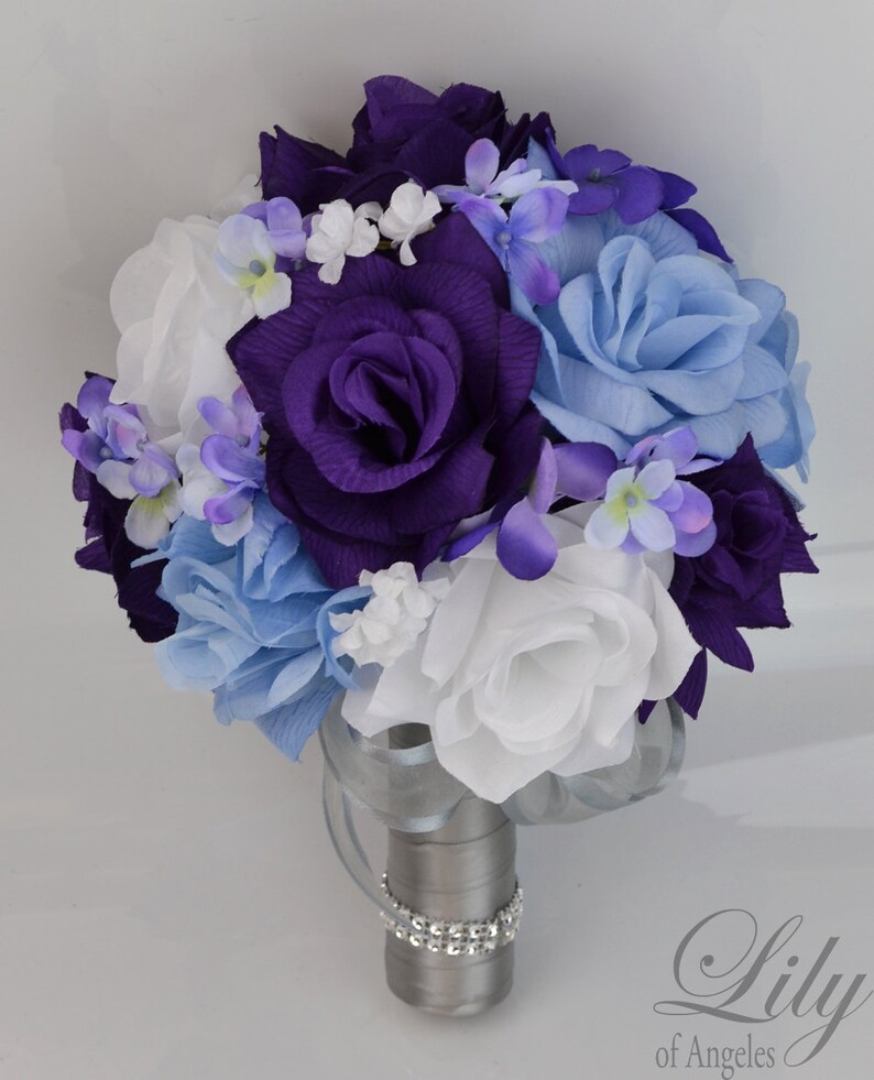 Wedding Bouquet Silk Flowers Bridal Party Bouquet Ceremony Etsy