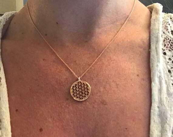 Flower Of Life Pendant Necklace In Recycled 14k Gold - Gold Flower Of Life Pendant Flower Of Life Pendant Necklace In Recycled 14k Gold - Gold Flower Of Life Pendant