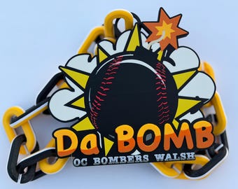 Kundenspezifische 3D gedruckte Hype-Kette Übergroßer Sportfan MVP-Award-Tropfkette