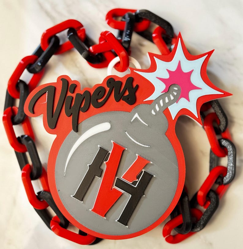 Custom Designed 3D Printed Hype Chain Oversized Sports Fan MVP Award ...