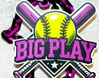 Cadena de felicitación personalizada impresa en 3D, extragrande, para fanáticos del deporte, premio al Jugador Más Valioso (MVP) del partido.