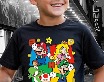 Super Mario Galaxy Movie T-Shirt, Mario, Luigi, Yoshi, Peach, Toad Tee