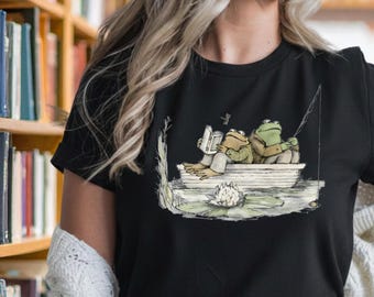 Frog and Toad Shirt, Cozy Reader Comfort Colors Tee, Librarian Gift, Cottagecore Book Lover Shirt