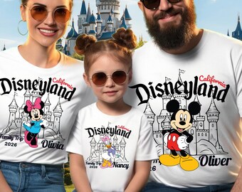 Personalized Disney Family Matching Shirts, Custom Name Florida California Paris Tokyo Disney Tee