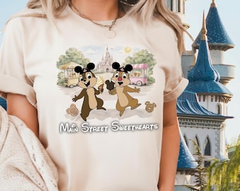 Chip and Dale Sweethearts Shirt, Main Street Disney Couple Tee