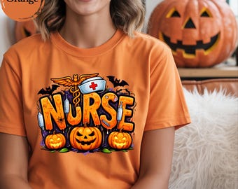 Camiseta de enfermera de Halloween, camiseta de enfermera espeluznante, linda camiseta de enfermera de Halloween, regalo para enfermera