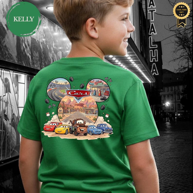 Cars Back Print Shirt, Lightning McQueen Tee, Radiator Springs Family Shirt immagine 5