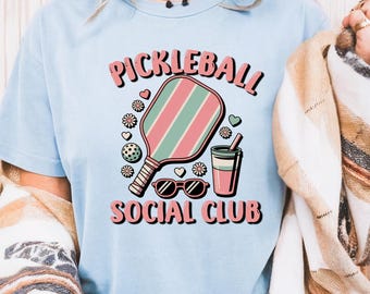 Pickleball Social Club Tee, Retro Sporty Women's Shirt