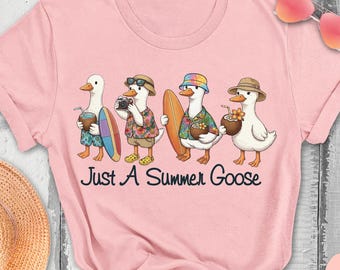 Summer Vacation Goose Shirt, Beach Trip Tee