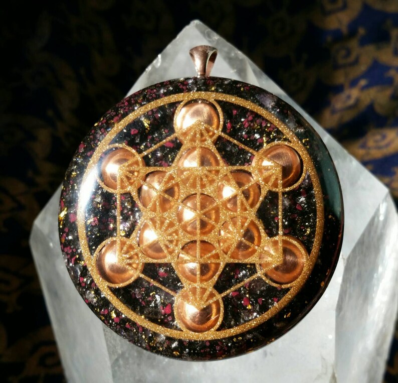 Metatron Cube Orgone Pendant with 13 Copper Sheilds Shungite Etsy